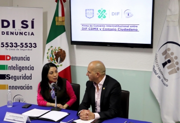 EL DIF Y EL CONSEJO CIUDADANO DE SEGURIDAD FIRMAN CONVENIO A FAVOR DE LAS NIÑAS, NIÑOS Y ADOLESCENTES DE LA CIUDAD DE MÉXICO